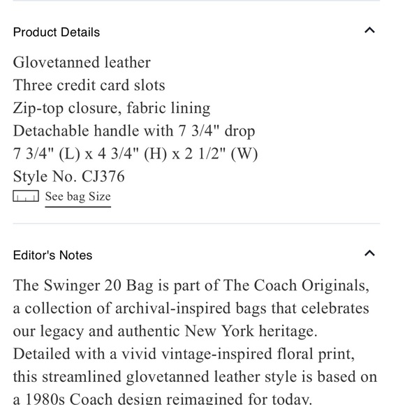 Coach Floral Swinger 20 in Floral print BNWT - Picture 5 of 7